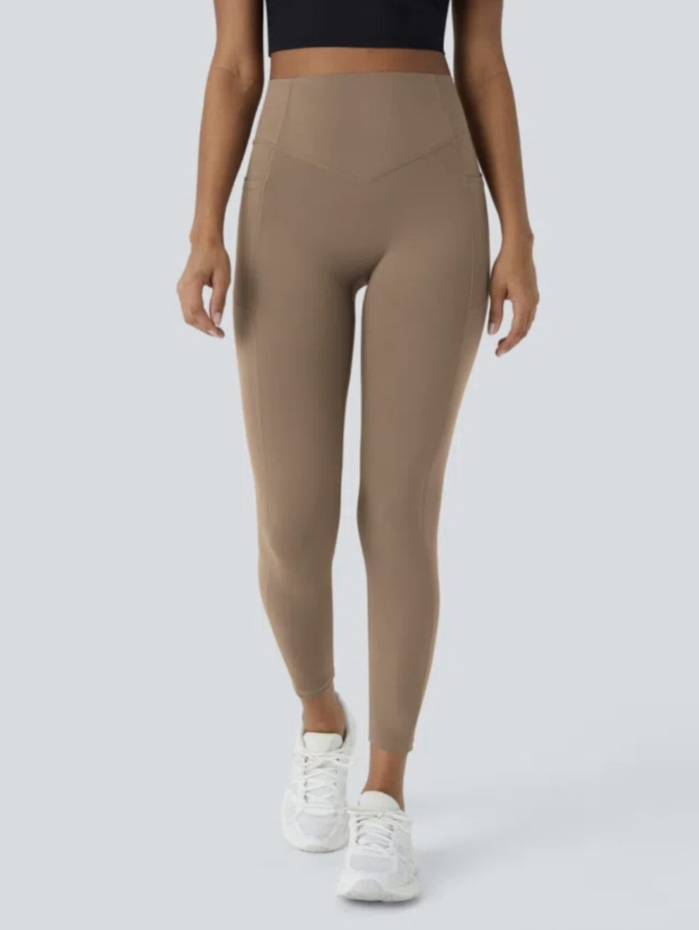 Halara 7/8 Leggings 1X Taupe Butt Lift/Scrunch | Tummy Control | Double Pockets